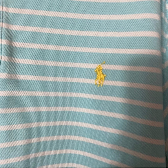 Vintage Polo Ralph Lauren‎ Baby Blue Striped Yellow Pony Polo Shirt sz XXLT 2XLT - Picture 2 of 7